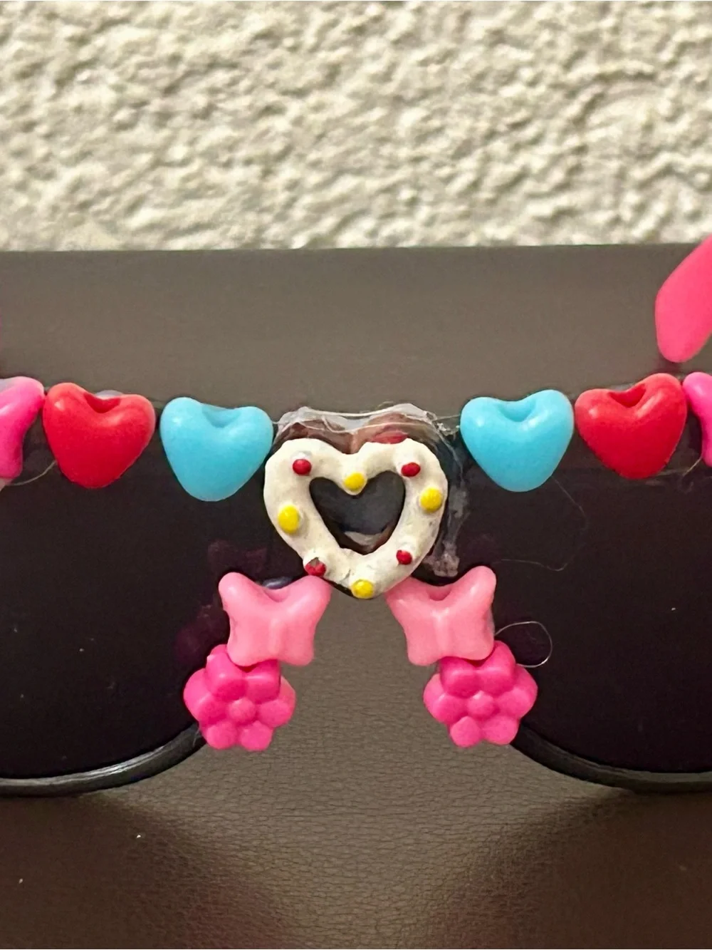 Girls Pink Decorative Heart & Flower Sunglasses